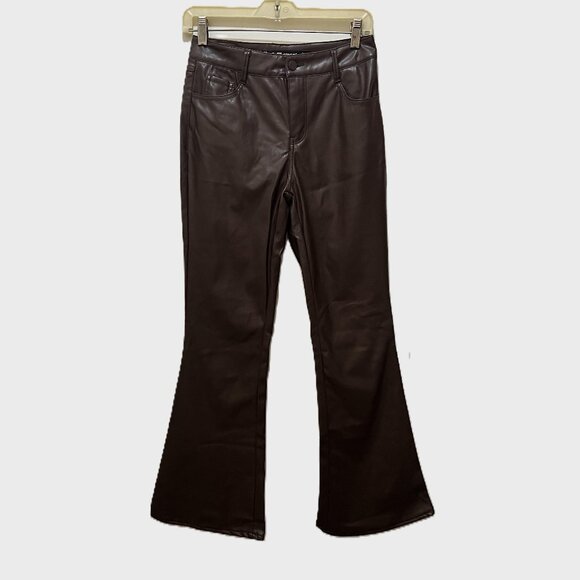 Vegan Leather Pants by Dollhouse in Chocolate Brown w/Flare Legs - Size 3/4 - Picture 1 of 12